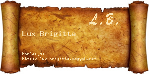 Lux Brigitta névjegykártya
